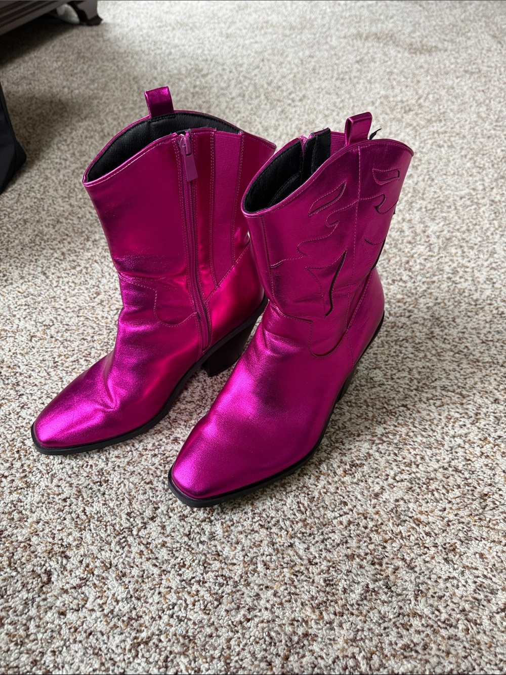 torrid Metallic Fuchsia Cowboy Ankle Boots